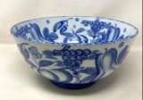 Blue & White Fruit Pattern Serving Bowl