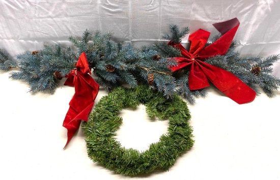 Artificial Greens Wreath & Swag