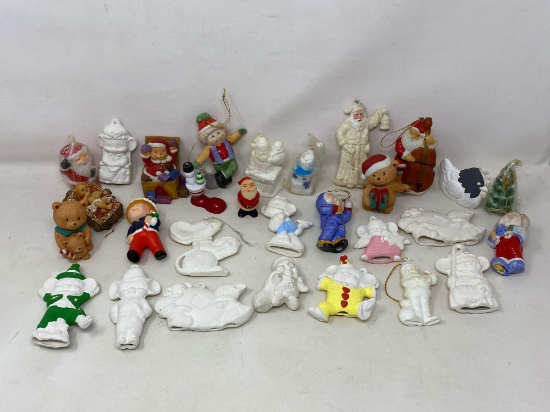 Large Grouping of Ceramic Christmas Ornaments