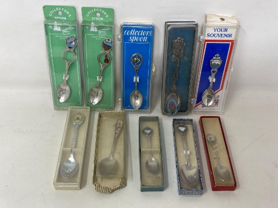 Ten Souvenir Spoons