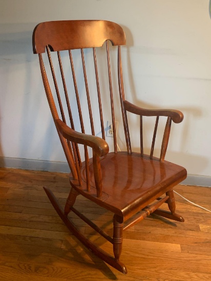 Antique "Nichols and Stone" Wooden Rocking Chair