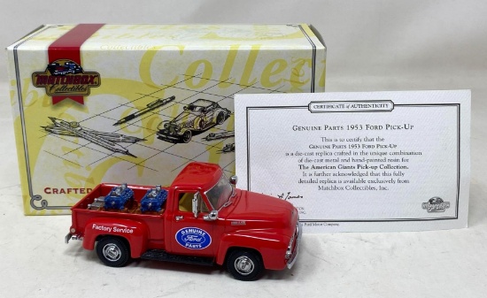 Matchbox Collectibles 1953 Ford F-100 Genuine Parts Pick Up with COA