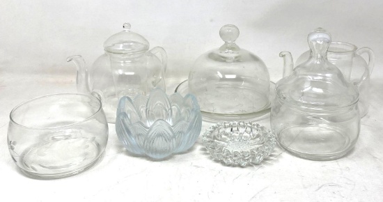 Assorted Clear Glass Items