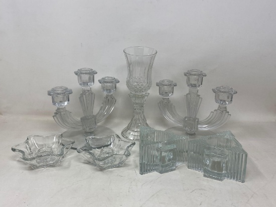Glass Candle Holders Lot