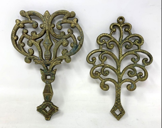 2 WILTON Brass Trivets