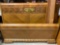 Antique 1930's Waterfall Double Bed with Inlaid Wood