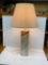 Marble Type Base Lamp with Pleated Shade