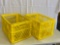 2 Yellow Plastic Crates
