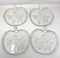 4 Glass Apple-Shaped Luncheon Plates