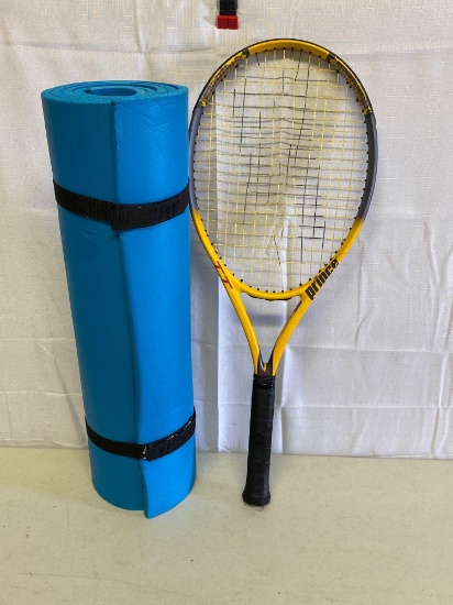 Tennis Racket and Yoga Mat