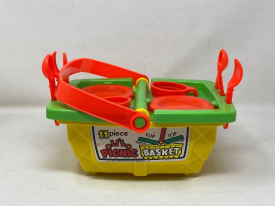 Child's Toy Flip Top Picnic Basket