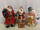 Santa and Snowman Figures
