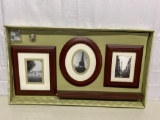 Grouping of Framed Photos of Paris & Shelf