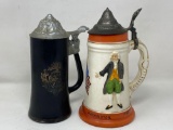 2 Steins with Metal Lids