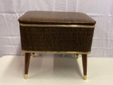 1970's Style Bench Stool Sewing Box, Vintage