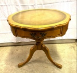 Antique Style Scalloped Accent Parlor Table, with Drawer