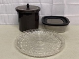 Serving Tray, Ice Bucket and Lidded Food Saver
