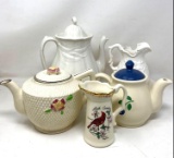 Ceramic Tea Pots, Coffee Pot and Pitchers