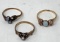 Three Early Gold Rings with Various Stones