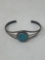 Sterling Cuff Bracelet with Turquoise Center