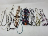 Ten Costume Beaded Necklaces
