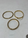 3 Gold Filled Bangle Bracelets