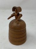 Wooden Trinket Box Topped with Wooden Figure