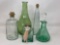 Crackle Glass Vinegar Bottle, Oil and Medicinal Bottles