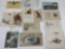 Vintage Post Cards: Bird with real feathers; Ornate Designs