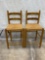 Two Rush Seat, Counter Height, Ladder Back Chairs