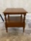 Antique Style Modern End Table, Turned Legs and Columns, Sgl. Drawer Stretcher