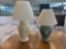 Two Bulbous Pottery Table Lamps