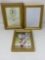 3 Gold Colored Picture Frames