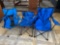 3 Blue Folding Camp Chairs