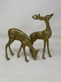 Pair of Brass Deer, Buck and Doe