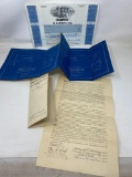 Vintage Deeds and Stock Certificate