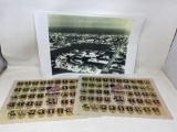 Antique Vintage Black and White Photo of Sea shore town, Presidents Place mats