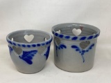 David Eldreth Signed and other Salt Glazed Pottery Candle Holders