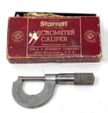 Antique Starrett Micrometer Caliper, Orig. Box