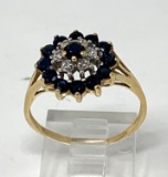 14K Yellow Gold Ring with Sapphires, size 8 1/2