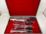 NEW or Like New Meat Carving Set, with lined storage case