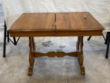 Oak Lyre Leg Extension Table