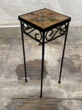 Wrought Iron Tile Top Plant Stand