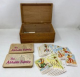 Vintage Addams Family and Other Game Cards, Small Wood Jointed 