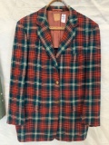 Authentic Imported Scottish Tartan, Made in England, 100% Wool Plaid Blazer