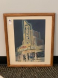 Framed Watercolor Print of Warner Theater by John D'Amico III