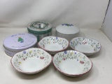 4 Johnson Bros. England Bowls, 2 Decorative Tins and Lidded Dish