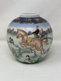 Ginger Jar with Equestrian Scene, No Lid