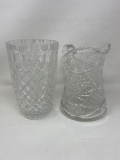 Pressed Glass Vase and Pitcher