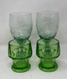 Green Glass Water Glasses